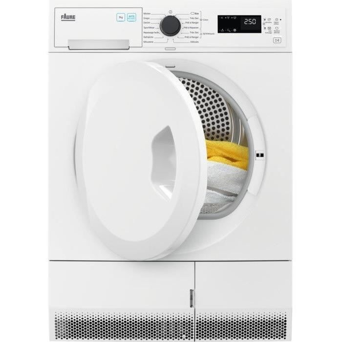 Sèche-linge pompe à chaleur FAURE FDH7334PZ - 7 kg - Classe A++ - Blanc