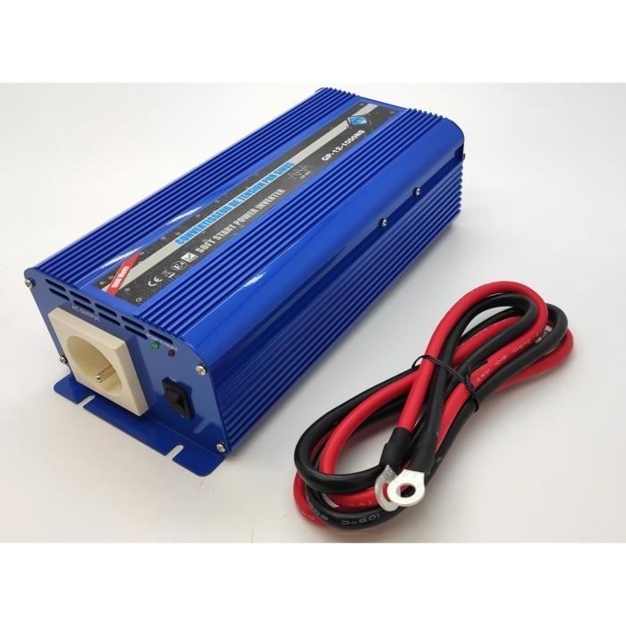 Convertisseur de tension 12/220V 1000W Pure Sinus