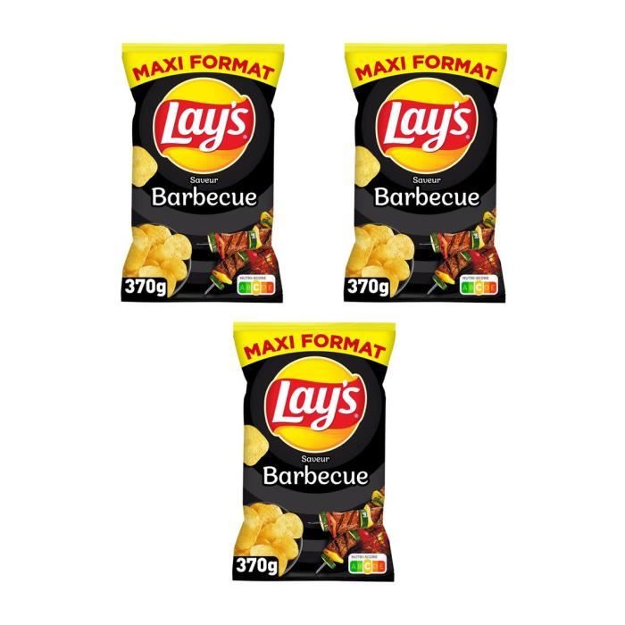 [ lot de 3] Chips barbecue Lays mf - 370g