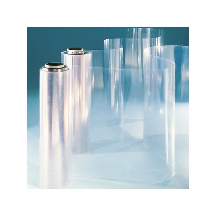 Film PVC plat en rouleau - L: 5 m - l: 1 m - E: 1 mm - Translucide légèrement bleuté