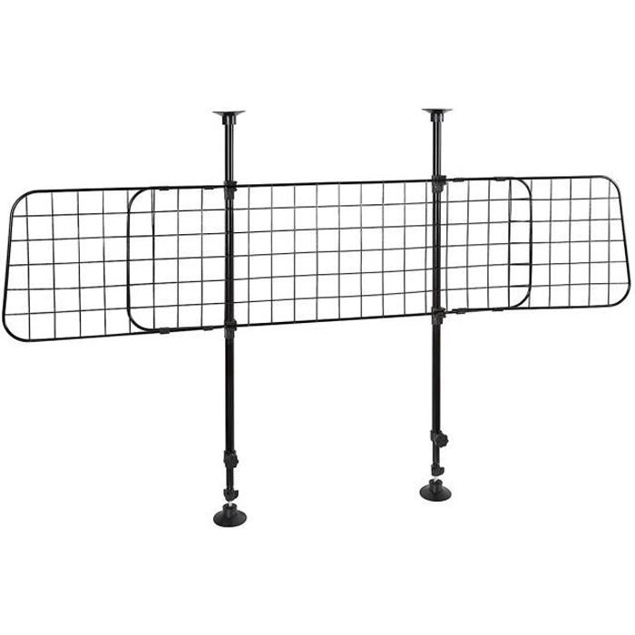 4558 Grille de séparation universelle et extensible pour voiture en métal (Noir)