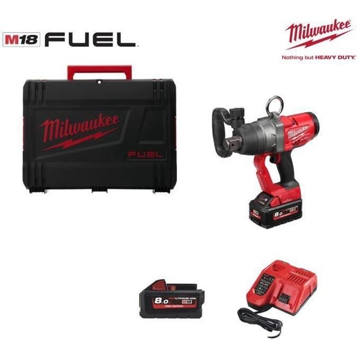 Boulonneuse à chocs MILWAUKEE M18 FUEL ONEFHIWF1-802X - 2 batteries 18V 8Ah - chargeur 4933459733