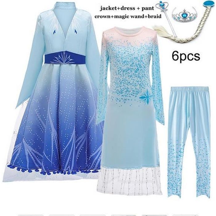 Modèle 2020 Robes reine des neiges 2 pour filles tenue de soirée princesse Costume pour enfants de 3 à 12 ans