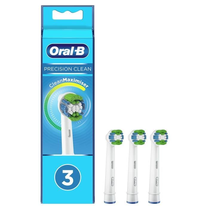 Oral-B Brossette de Rechange Precision Clean Maximiser, Pour Brosse à Dents Électrique, Elimination de la plaque dentaire, Pack de 3