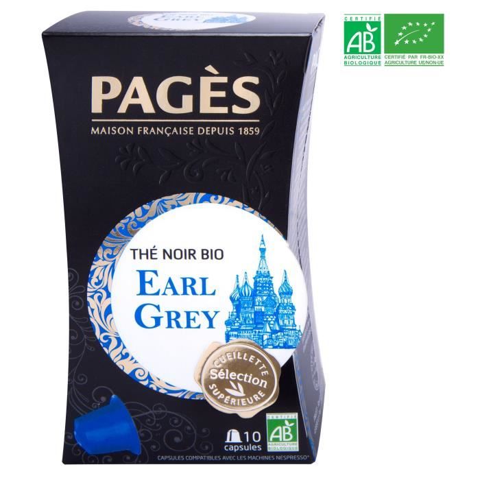 PAGES Thé Noir Earl Grey - Capsules - Bio