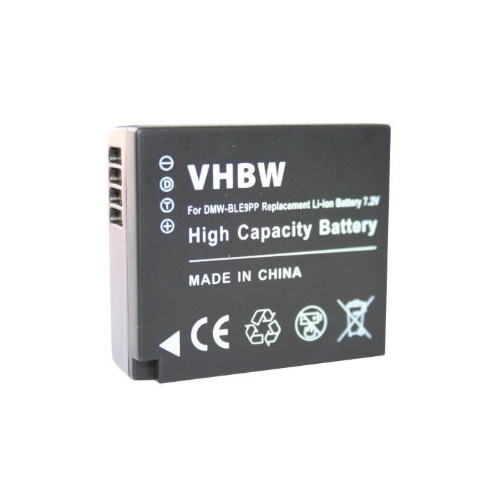 Batterie LI-ION pour PANASONIC Lumix DMC-GF3K, DMC-GF5, DMC-GF5X, DMC-S6, DMC-S6K, remplace DMW-BLE9, DMW-BLE9E