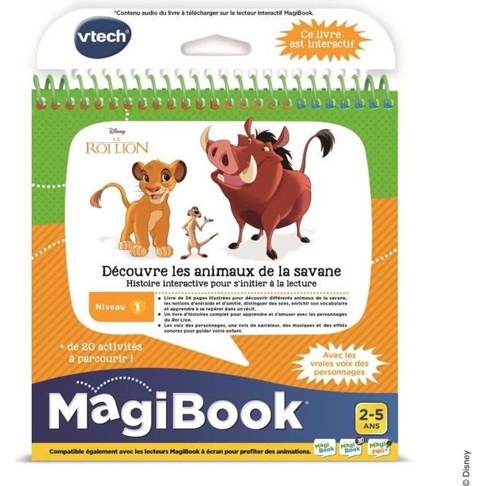 Vtech - Magibook - Le Roi Lion - Découvre les animaux de la savane