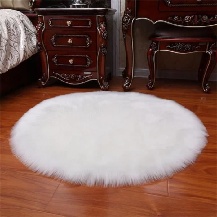 VL27430-Tapis Tapis imitation laine tapis de sol rond coussin en peluche salon chambre couverture de chevet panier suspendu tente