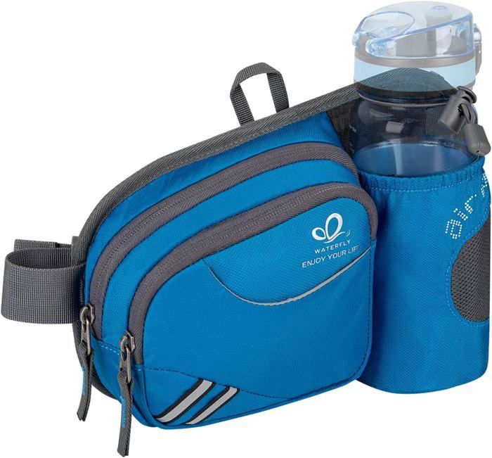 Buffup® Sac Banane Randonnée Femme Homme Léger Respirant Avec Porte Bouteille - Idéal Course à Pied, Vélo, Voyage (Rose)