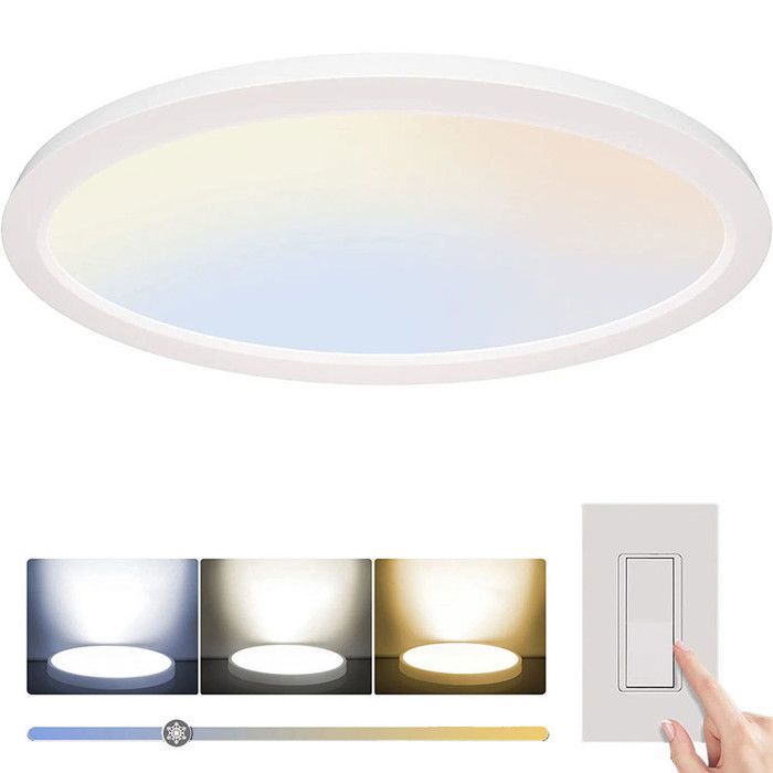 Plafonnier LED de plafond Couleur Réglable - Lampe de Salle de Bain - Moderne Rond Ultra-mince pour Cuisine Chambre Salon 48W