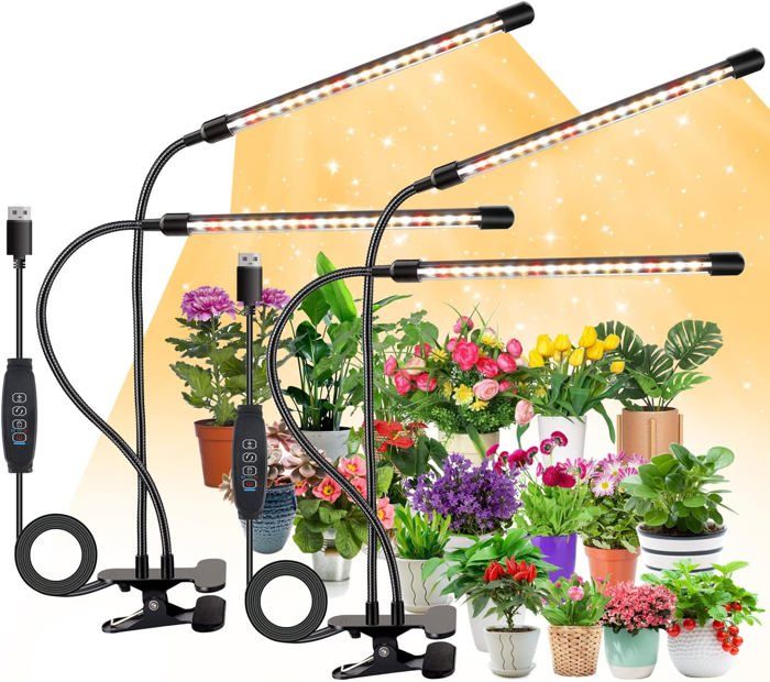 Lampe Plante Interieur - Lampe Horticole LED - Grow Light - 2Pcs 40LED - pour Plante Croissance dintérieur(sans adaptateur)