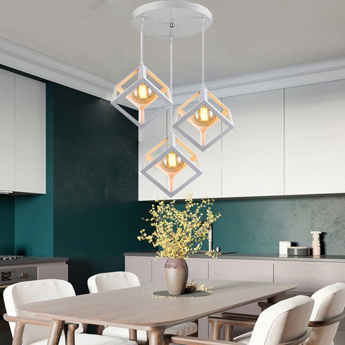 Lustre led carré moderne pour salon salle à manger chambre cuisine noir