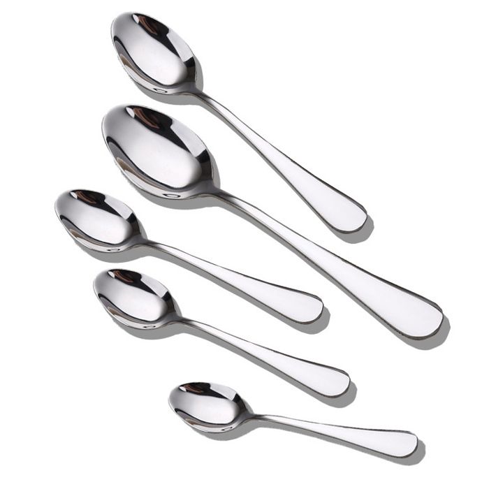 Cuillère cuillère à dessert cuillère de service acier inoxydable passe au lave-vaisselle (argent)