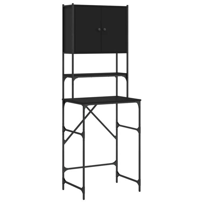 Armoire de machine à laver noir 68x48 5x194 cm--Mothinessto5537