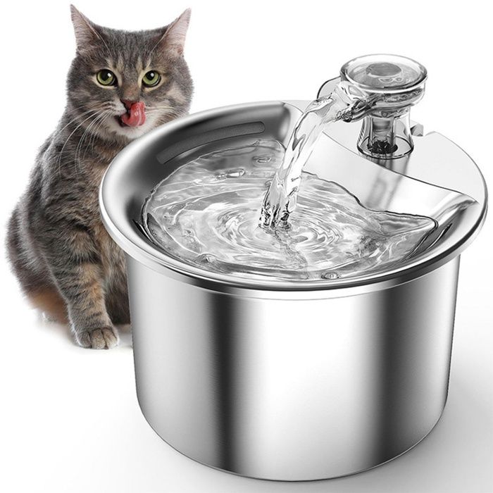 Comparer les prix de Fontaine a Eau Chat Chien 2L filtre circulant silencieux en acier inoxydable amovible et lavable anti-brûlure à sec