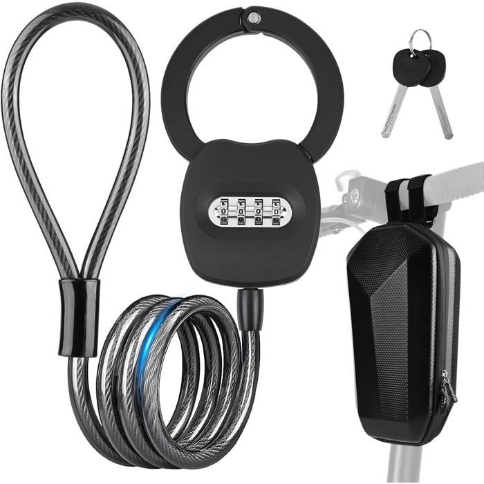 Antivol Câble Acier Tressé 120 Cm IWarmbase - Pour Trottinette électrique, Vélo, Moto - Cadenas à Clé, Résistant Aux Coupures