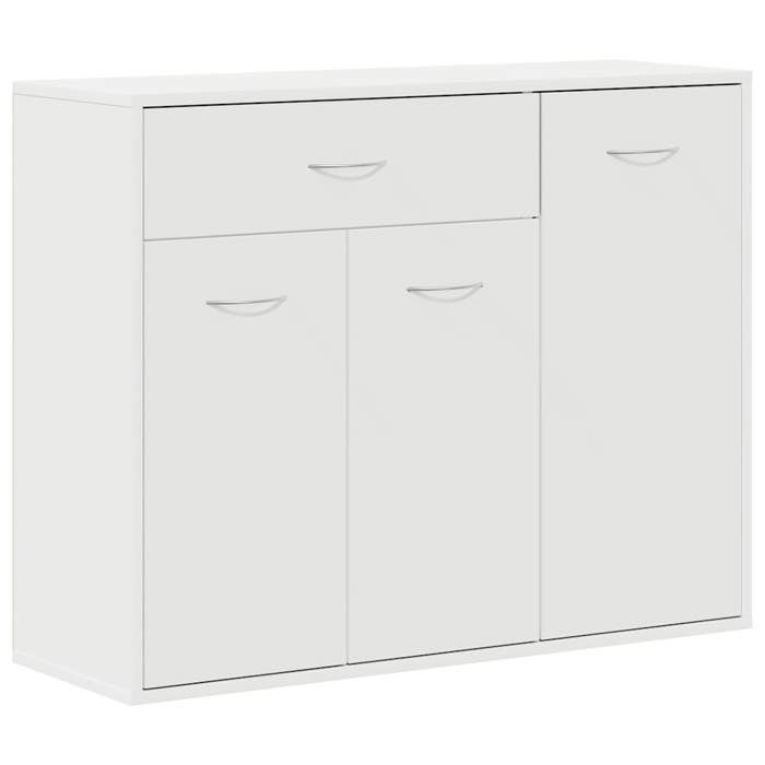“Winter SaleTOP Armoire/Cabinet à tiroirs Blanc - Buffet Blanc 88x30x70cm - bois dingénierie PRO76950