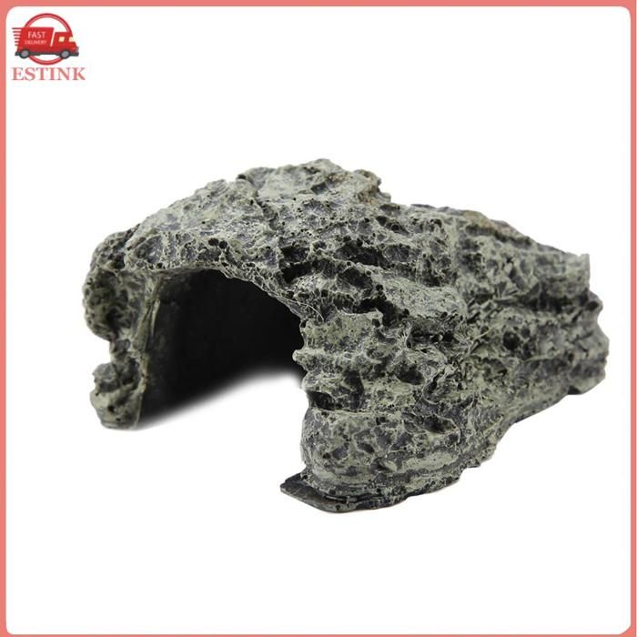 ESTINK Grotte cachée de tortues Grotte Décorative Pour Aquarium Cachette Pour animalerie figurine B-025A Petite grotte aux tortues