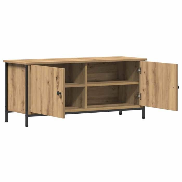 NEUF Armoire TV - Marron - Meuble TV - TABLE TV - Chêne artisanal 100x35x45 cm - Bois dingénierie TT5402