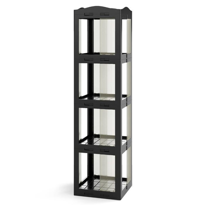 Bibliothèque étagère - HELLOSHOP26 - Rotative 360° - Noir - Design pliable - Matériau PP/ABS Bibliothèque étagère - HELLOSHOP26 - Rotative 360° - Noir - Design pliable - Matériau PP/ABS