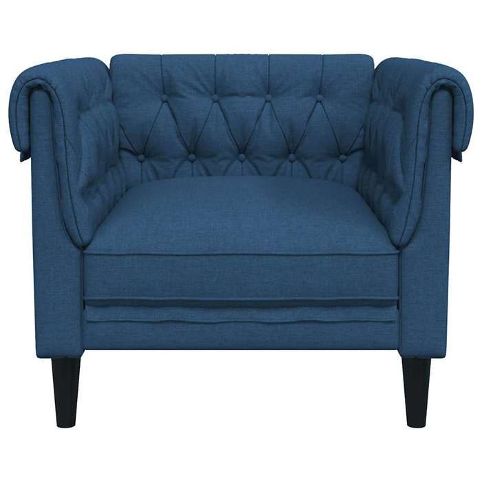 Canapé Chesterfield en tissu - SOLOMOON - Bleu - 785x745x745 cm - Style classique Chesterfield