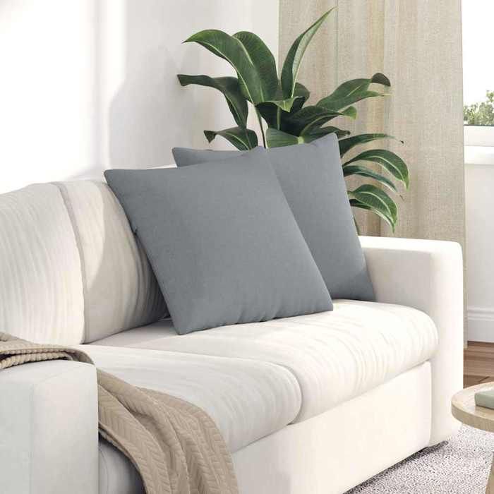 vidaXL Coussins de canapé 2 pcs Gris clair 50 x 50 cm tissu 42013954