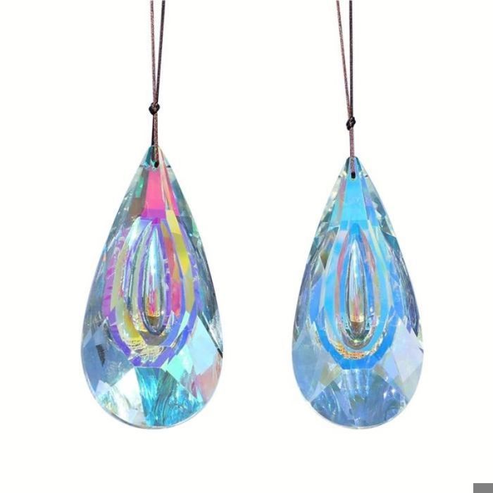 Attrape-Soleil en Cristal de 120 Mm Lot de 2 Grands Attrape-Soleil à Prisme pour Fenêtres Ornements Suspendus Pendentif Rainbow