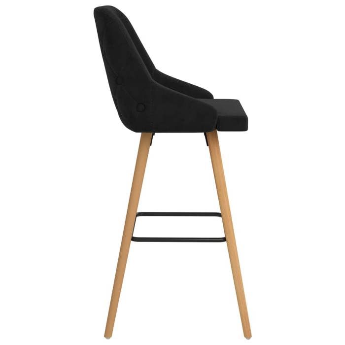 Tabourets Cuisine - Noir - Chaises de bar - (2 pcs) - 2 personnes - noir velours 48x55x106 cm F2167