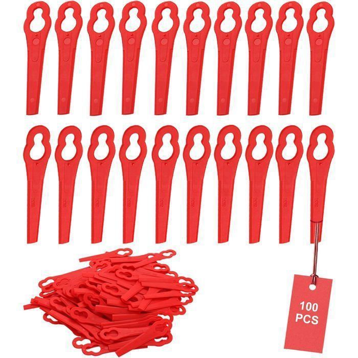 Lot 100 lames plastique coupe bordure rouge FRT18A FRT18A1 FRT20A1 accessoire