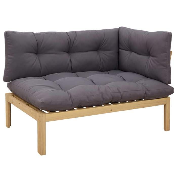 Sofa - Unité de canapé dangle - vidaXL - bois dacacia - acacia clair et gris foncé - 2 places 5204803