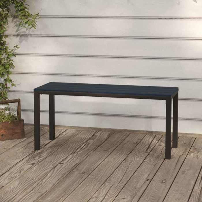 Noir Banc de jardin 110 cm acier et WPC noir - Siège de balcon LV62298