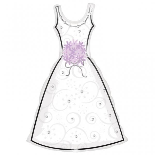 Ballon - AMSCAN - Robe de Mariée - Argenté - 91 x 61 cm - Hélium possible Ballon - AMSCAN - Robe de Mariée - Argenté - 91 x 61 cm - Hélium possible