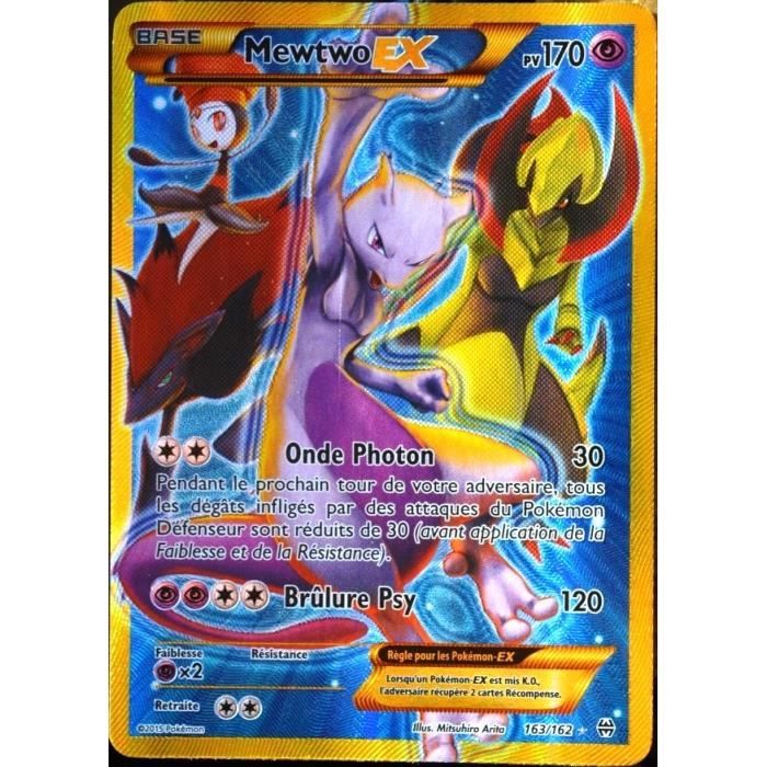 Carte Pokémon Mewtwo EX 163/162 - Secret Rare - Full Art XY08 - Cdiscount  Jeux - Jouets