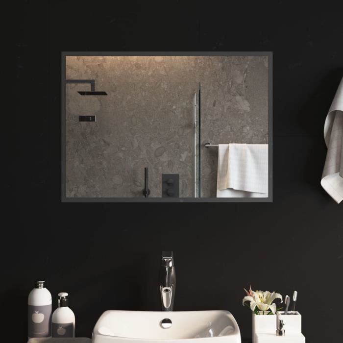 Miroir Salle De Bain LED 70x50 Cm - Antibuée, Dimmable, Tactile, IP44 - Blanc Froid 6000K