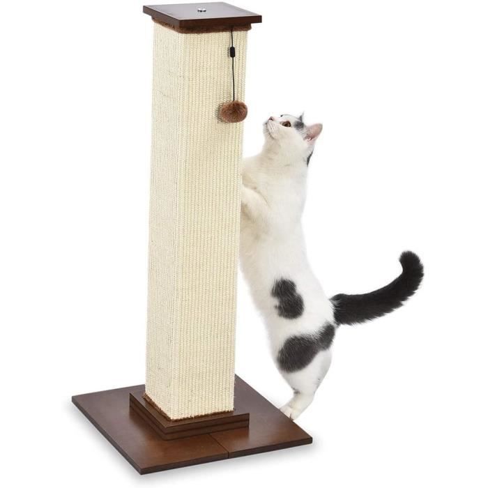 griffoir pour chat basics - taille l 41 x 89 x 41 cm en bois