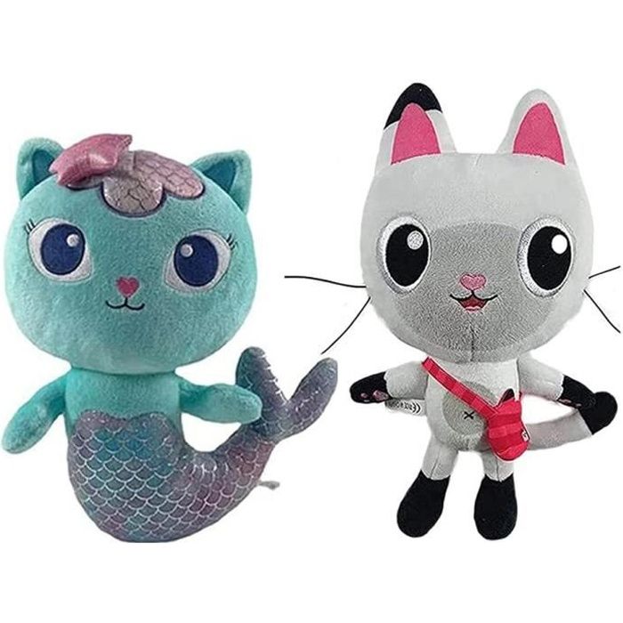 Gabby maison de poupée en peluche peluches Gaby jouets maison chat poupée  dessin animé animaux en peluche sirène chats peluche poupées cadeau pour  les