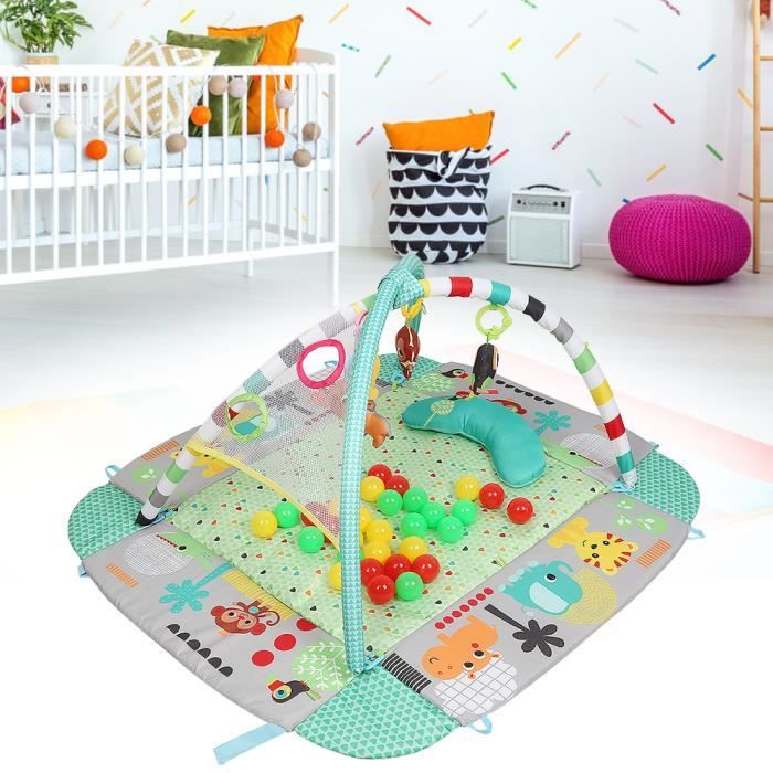 Montessori tapis d'éveil pour bébé, jaune & gris, cadeau naissance