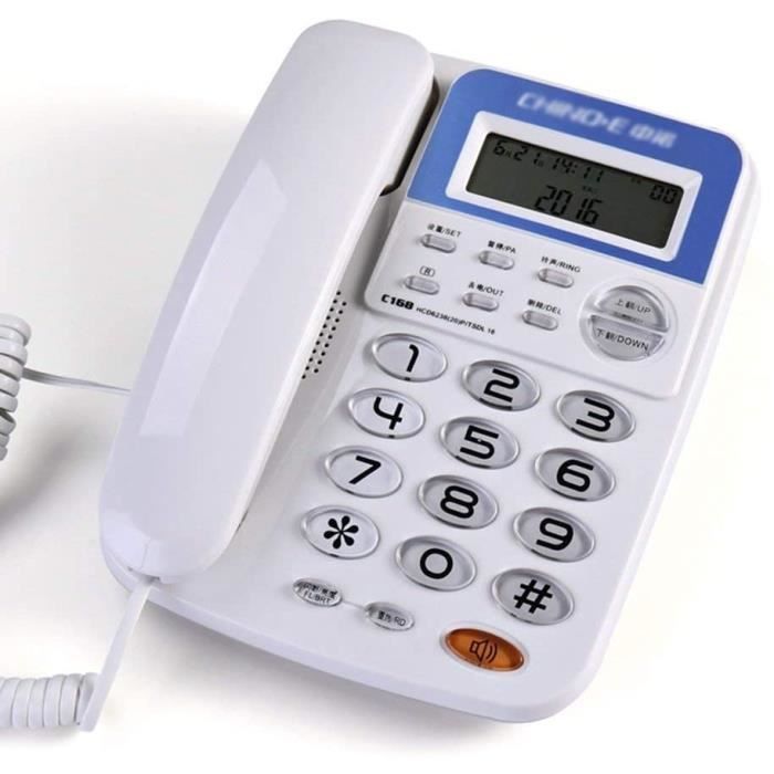 Téléphones Fixe téléphone Bureau Téléphone Filaire TeleCaller ID