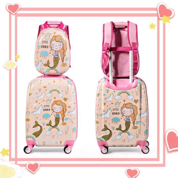 Costway 2 en 1 valise enfant avec motif de dessin animé exquis