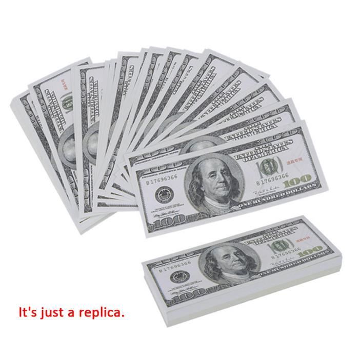 Réplique 100 PCS Dollar Billet Souvenir Billet Billets commémoratifs  Réalistes Faux Jouer de l'argent avec U Caractéristiques Caract - Cdiscount  Jeux - Jouets