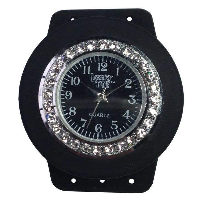 Montre sans bracelet Loomey Time noir cadran en strass