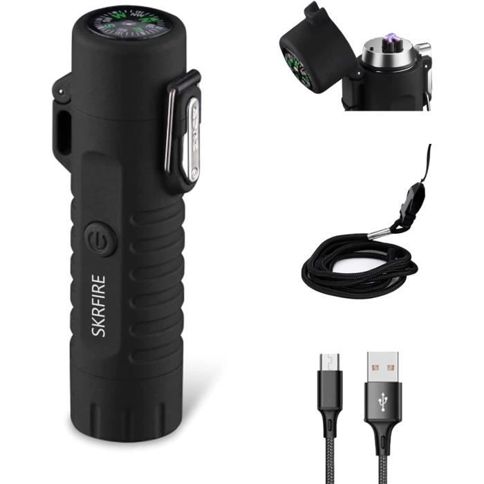 Briquet Plasma USB Rechargeable SUPRUS - Double Arc Électrique - Coupe-Vent Et Étanche - Avec Sifflet