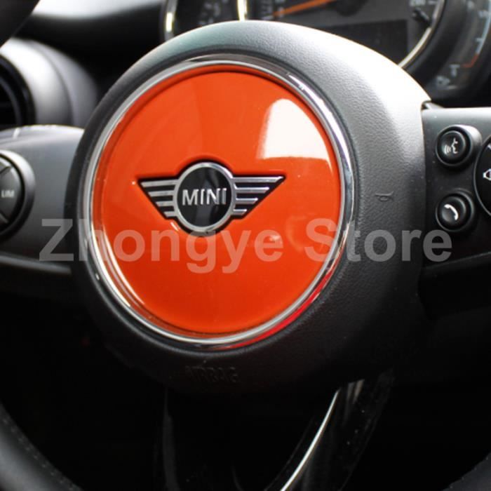 Orange - Juste décorative centrale de volant de voiture