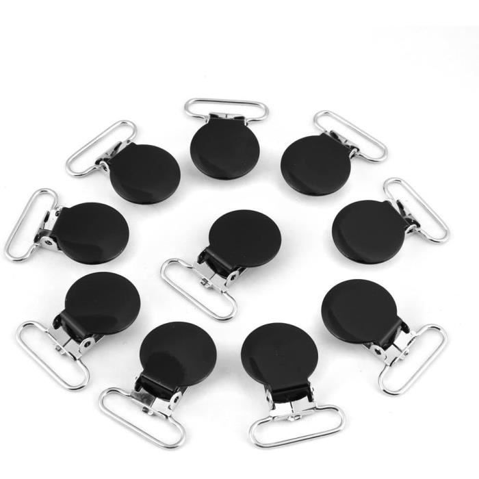 Attache Tetine 10Pcs Attache Porte Jarretelles Ronde En Metal Attache Tetine Pour Bricolage Artisanat Du Cuir Noir u404 Cdiscount Puericulture Eveil bebe