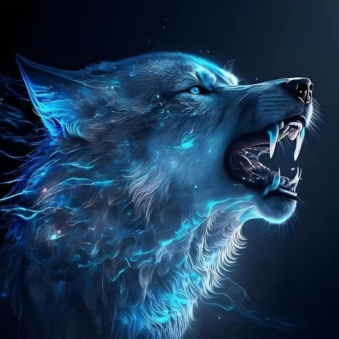 Kit Diamond Painting Loup - 30x40cm - Broderie Diamant 5D - Déco Murale Adulte - Loisir DIY
