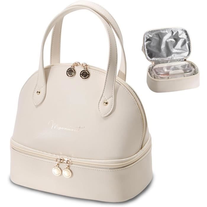 Sac Isotherme Repas Femme Petit Lunch Bag Mini Glacière en Cuir Sac Gamelle  pour Travail, Bureau, École, Pique-Nique - Double Couche - Cdiscount Maison