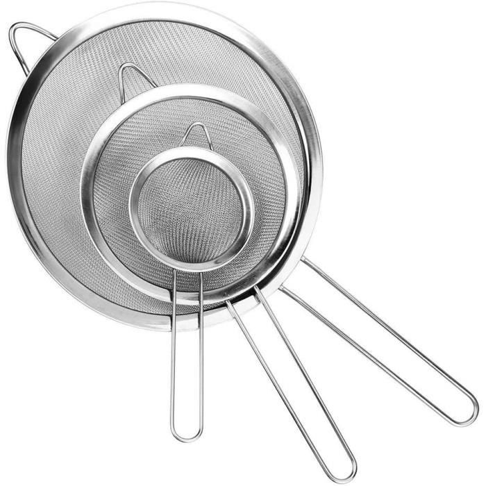 Hotype Lot de 3 Tamis Maille Fine, Cuisine Passoire Mailles avec Hotype Lot de 3 Tamis Maille Fine, Cuisine Passoire Mailles avec