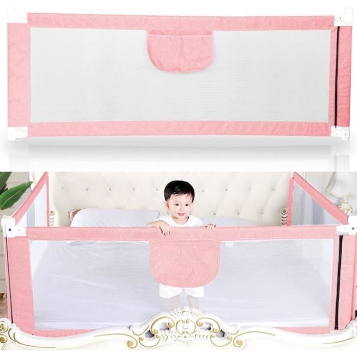 Barrière de Lit pour Bébé/Enfant 150cm(4,9FT) Réglable en Hauteur 70 à 99  cm Barrière Protection Lit Antichute,Barrière de Securite