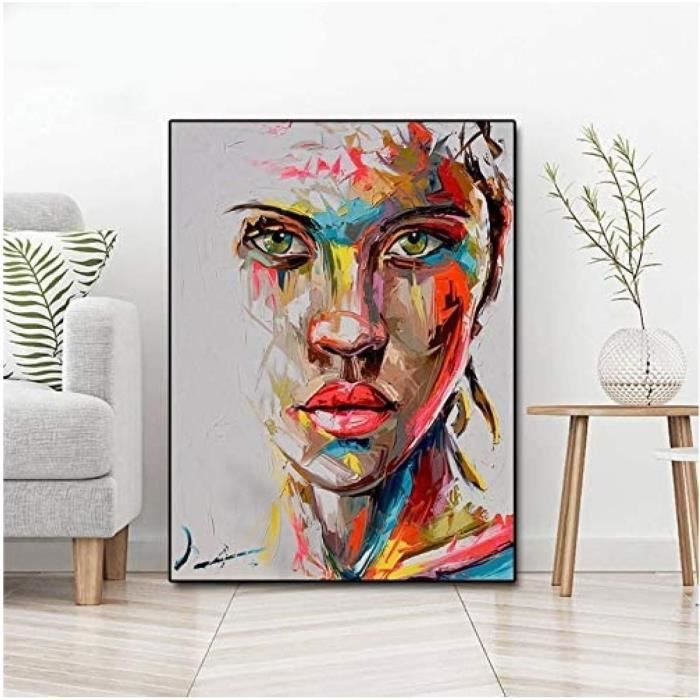 Tableau Sur Toile Femmes Africaines Dansant 50x150cm - Décoration Murale Abstraite Colorée