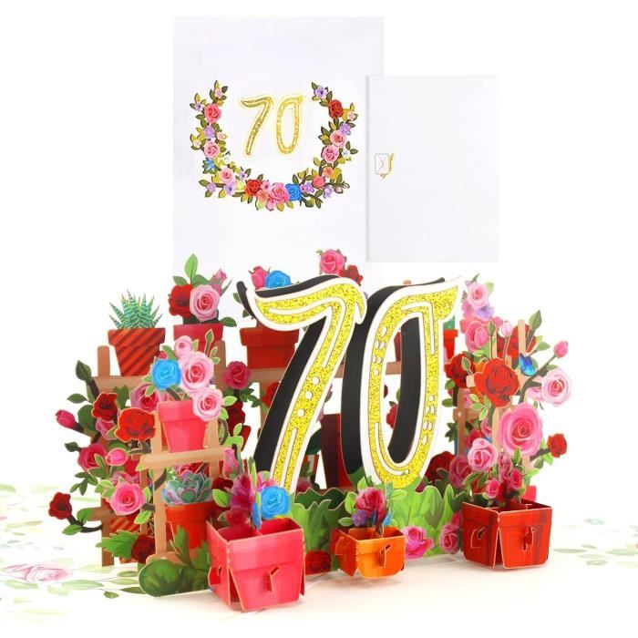 Carte Anniversaire 70 Ans - Modèle 601 Avec Enveloppe